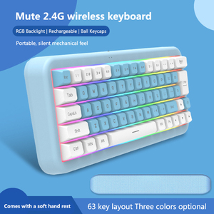 Wireless <strong>Keyboard</strong> Mute Usb External Small <strong>Computer</strong> Home Office Cute Color Matching Ball Nord <strong>Keyboard</strong> 88key - Product Image 2