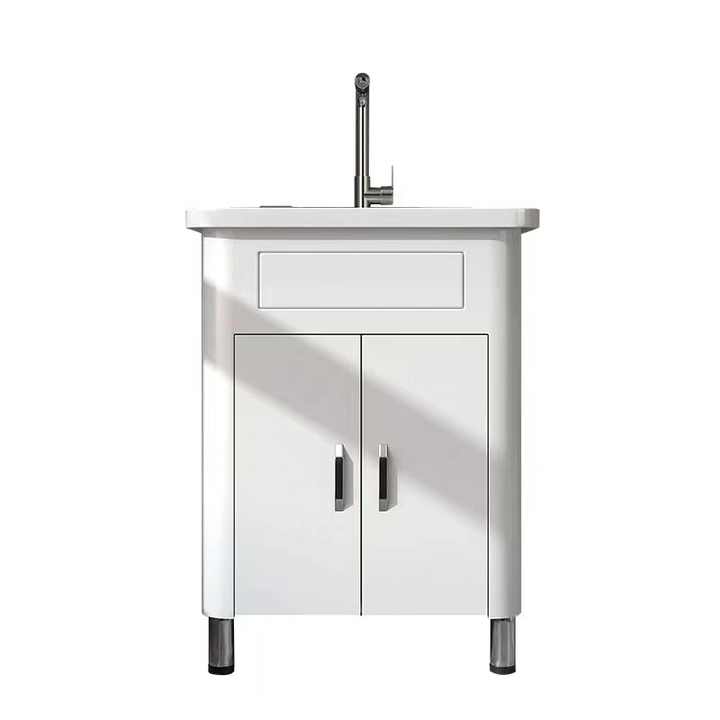 Pequena Família 60cm PVC Lavatório Sink Gabinete Integrado Varanda Wash Wardrobe com Mop Piscina Vanity Combinação