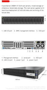 Сервер хранения данных XFusion 2488H V7 8*2,5 дюймов, Xeon 2*6416H 2*32G 1500W PSU 2488H V7 2U 4-socket - Product Image 4