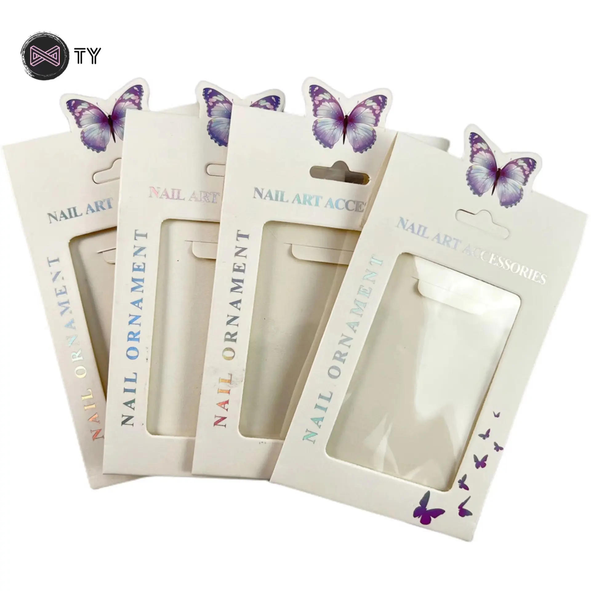 Cartoline a farfalla con fiocchi di cartone animato set di borse per unghie accessori per gioielli decorativi sacchetti di carta