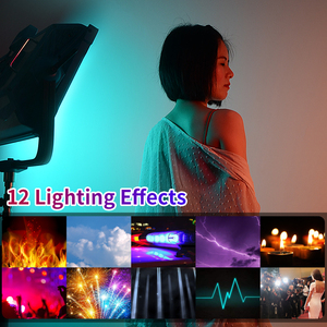 50000lux Led kamera Video işığı Youtube Premium fotoğraf aydınlatma ile 12 önceden programlanmış etkileri RGB Blogger kiti - Product Image 4