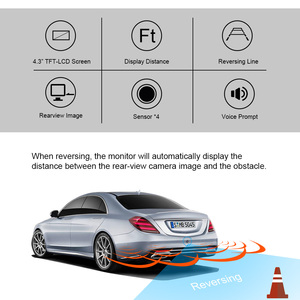 Car Security 4.3&quot; Visual <strong>Lcd</strong> Mirror Monitor Car Front and Rear Camera <strong>System</strong> with 4 Ultrasonic <strong>Sensors</strong> - Product Image 3