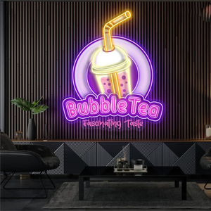 Bubble Tea <span class=keywords><strong>Led</strong></span> Neon Sign Store Wall Business logo Neon <span class=keywords><strong>Led</strong></span> Lighting up Sign Wall Decoration Neon Light para sua publicidade
