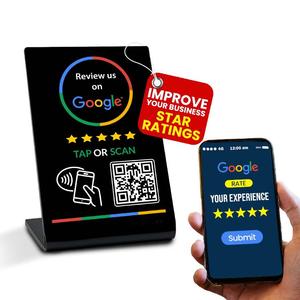 Wholesale NFC Google Review Stand Card Tap to Share ABS PVC Waterproof Programable QR <strong>Code</strong> Printed Cheap Google Review NFC Stand - Product Image 1