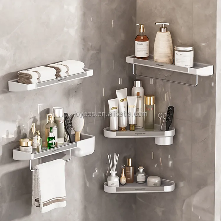 JOYBOS mensola per doccia da bagno Organizer per mensola angolare a parete supporto per doccia da bagno in plastica di lusso organizzatore per bagno