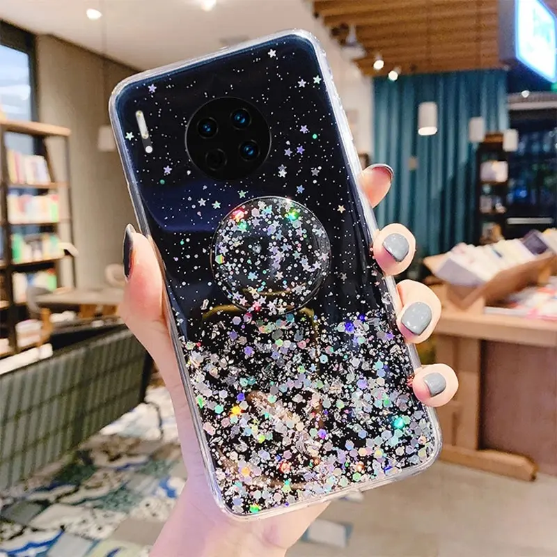 Capa de celular luxuosa ultra fina com glitter, estrela, brilhante, para samsung s20 plus, tampa traseira, para galaxy a51, a21s, note 10, para iphone 12