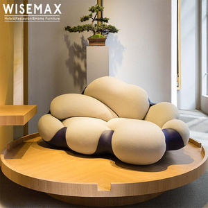 WISEMAX家具巴西风格独特设计豪华3座客厅家具懒人沙发天鹅绒玻璃钢地板Bomboca沙发