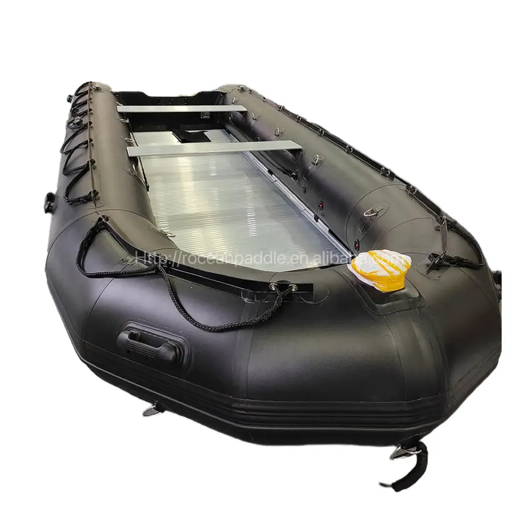 Barco inflável de borracha para alfândega, de alta qualidade, preto, tamanho grande, 7m, 8m, 9m, 10 metros, com piso de alumínio/madeira compensada/ar