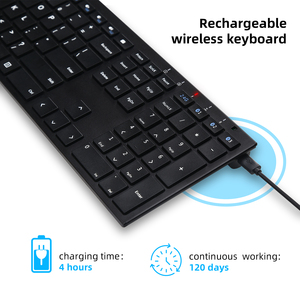 Teclado inalámbrico ultr delgado de tamaño completo, diseño elegante, silencioso, BT, con panel de aleación de aluminio duradero para ordenador, notebook y portátil - Product Image 2
