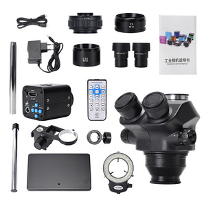 Microscopio digital 3.5X-100X Resolución de cámara 7X-50X Microscopio trinocular 24MP HD Estéreo Zoom Objetivo Lente Reparación móvil - Product Image 3