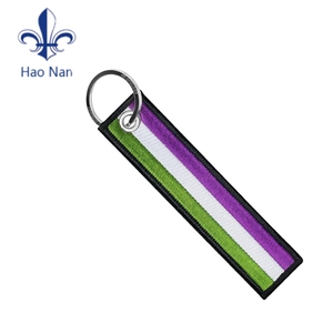 พวงกุญแจผ้าพร้อมพวงกุญแจปักสองด้านพวงกุญแจผ้าปักลาย - Product Image 2