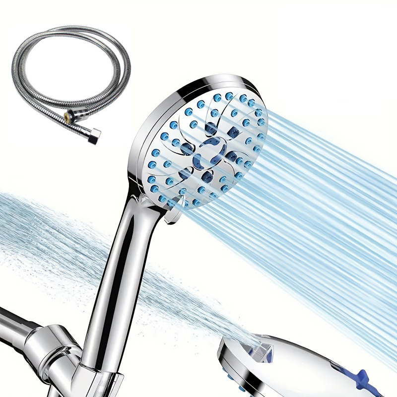 Pommeau de douche américain électroplaqué + flexible de 1,5 m