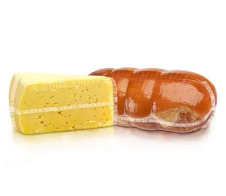 柔軟なチーズハム肉プラスチック包装チキンシュリンク包装袋食品パッケージ用フィルム