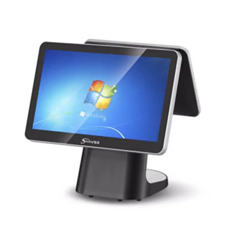 Top Quality Cashier Computer 15.6 Inch Dual Screens Pos System Touch Screen Touch Screen Cash Register