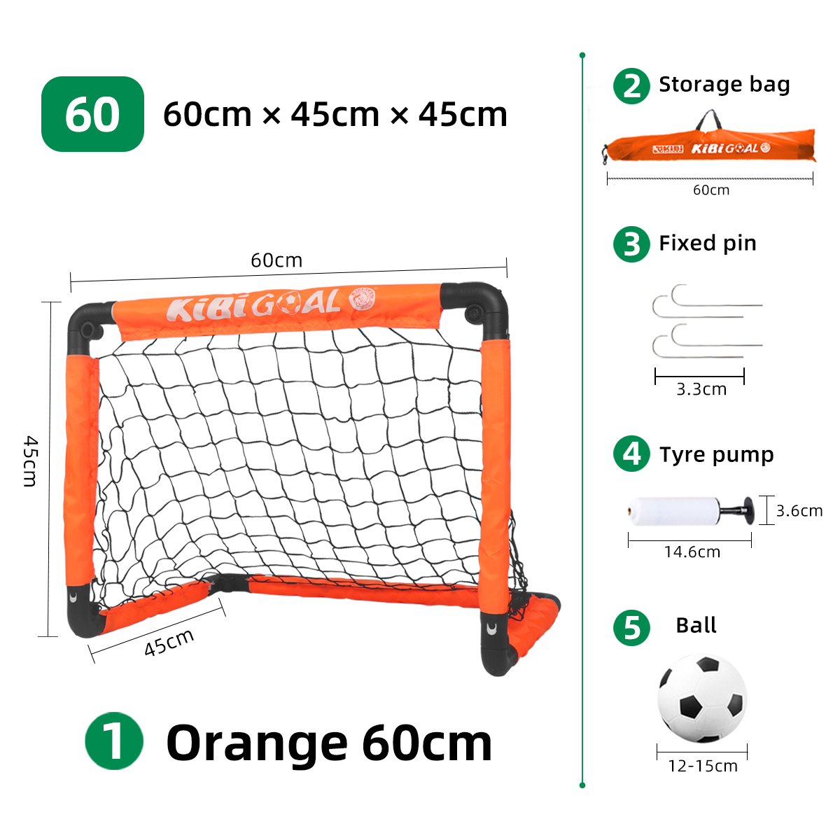 Orange 60cm & ballon & pompe