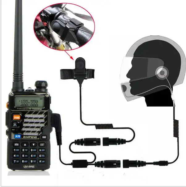 Altavoz PTT walkie talkie, 2 pines, Conector de auriculares, cancelación de ruido, para casco de motocicleta Motorola Kenwood, Radio bidireccional