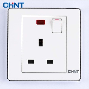 Chint 1-ギャング3ピン13A英国ソケット小さなボタンスイッチとインジケータライト - Product Image 3