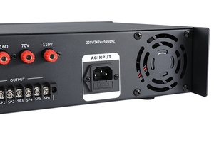 250W שחור 6 ערוצים פלט בקרה עצמאית תצוגת מסך דיגיטלי מגבר מתח עם רדיו Fm