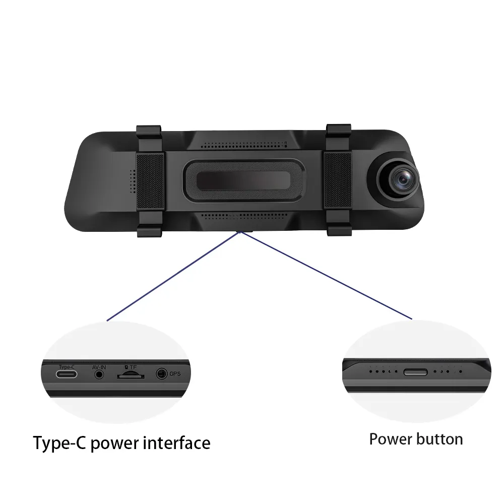 10นิ้วเลนส์คู่2พันรถDVR Dash Cam wifiรถDashกล้อง1080Pดูกระจกมองหลังบันทึกการขับขี่