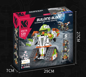 593 Stück 5 in 1 APP Control STEM Programmier roboter Bausteine Kit Science 2,4 GHz Wiederauf lad bares RC Stunt Racer Tank 3D-Spielzeug - Product Image 6