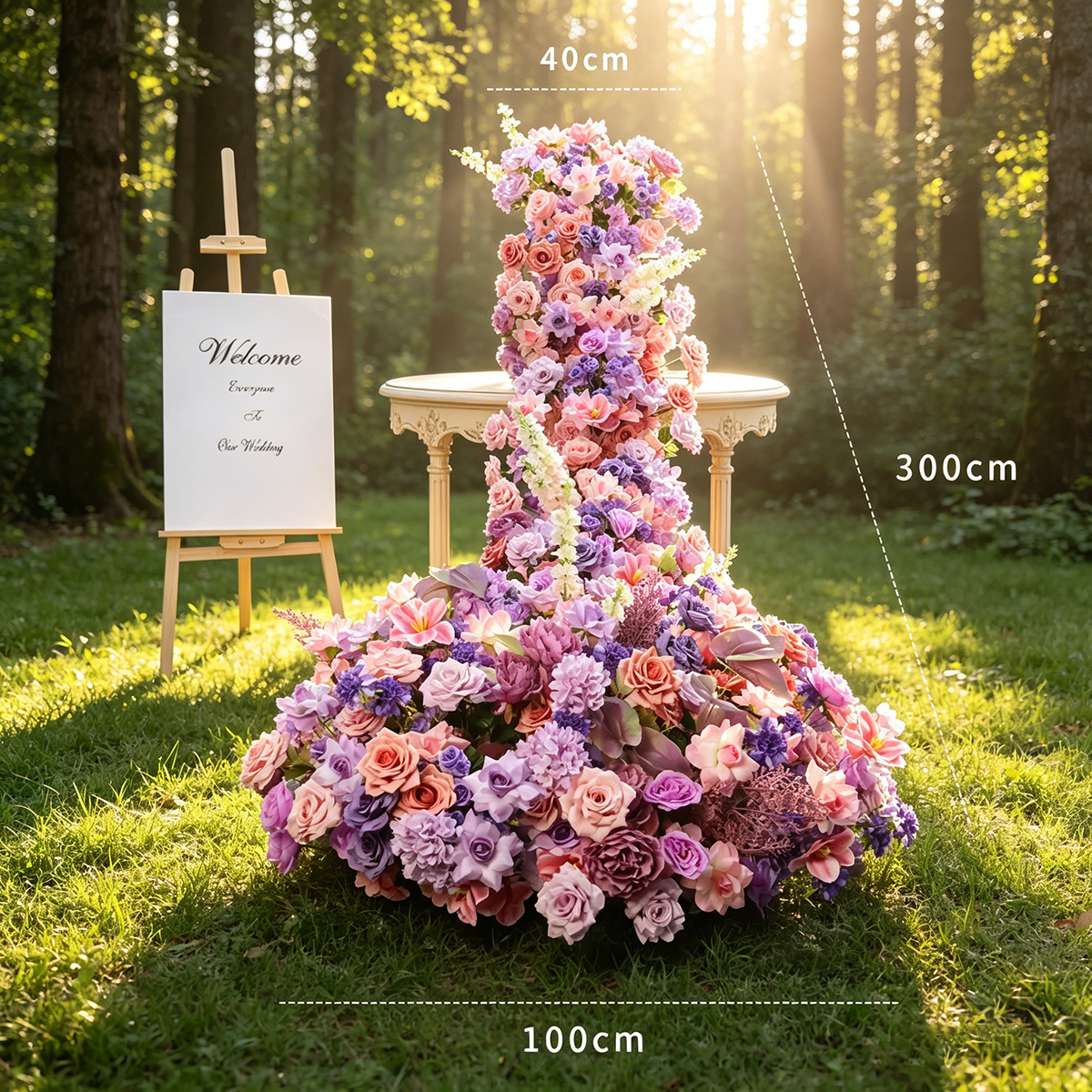 3m purple powder tea rose fairy peach waterfall-suction cup