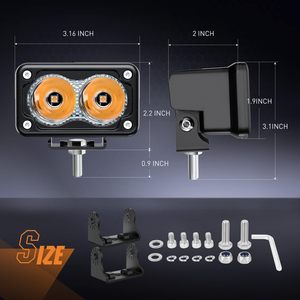 2PCS 10Wスーパードットフォグライトアシストドライビングライト付き3インチ琥珀色LEDライトポッド - Product Image 4