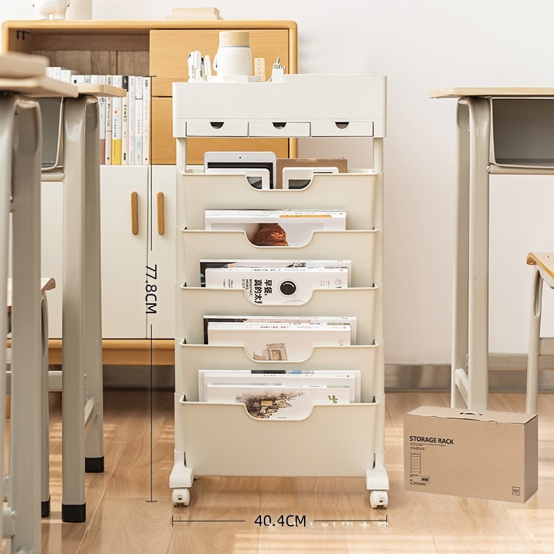 white - 3 drawers with wheels