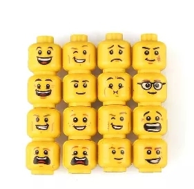 Piezas pequeñas 3626a cabeza de expresiones diferentes para minifigs personalización MOC accesorios bloques de construcción juguetes chico creativo DIY - Product Image 3