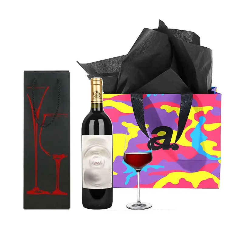 Venta al por mayor de lujo zapatos rosas ropa bolsas de papel de embalaje impreso logotipo personalizado ropa compras regalo joyería vino bolsa de papel