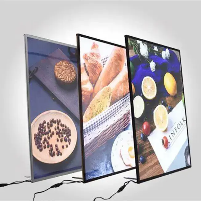 Backlit led panel ultra slim profil aluminium snap bingkai iklan poster klik frame