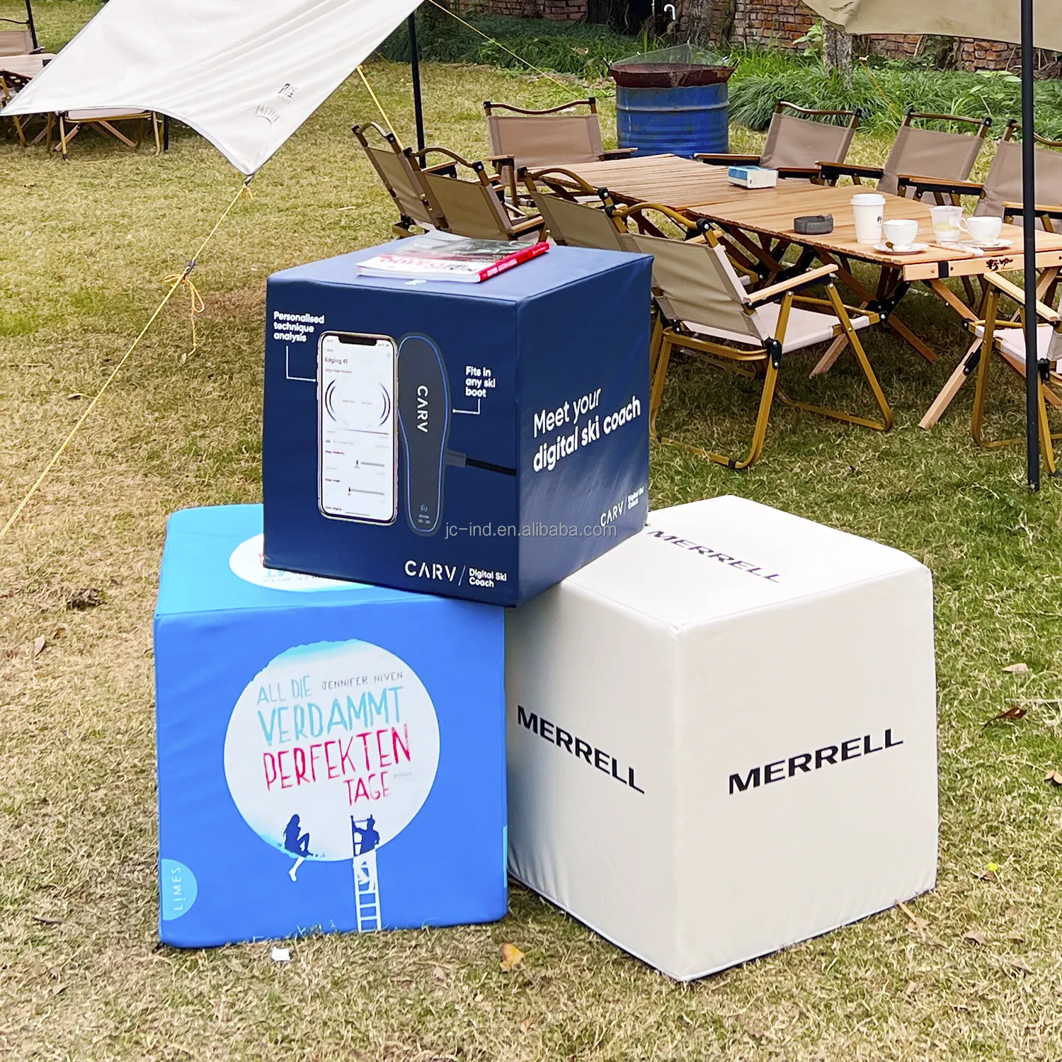 Stampa personalizzata buon supporto Cube Pouf bianco Pouf