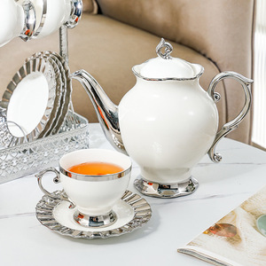 Arapça ülke tarzı seramik altın çay seti içerir çaydanlık süt tenceresi şeker kavanoz porselen kahve fincanları ve altlık Set - Product Image 2
