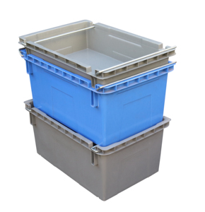 Caja apilable de plástico para pescado con asa, para frutas y verduras, 622x422x152mm - Product Image 3