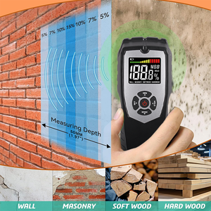 2025 pinless đo độ ẩm với 5cm cảm biến độ sâu đo kép cho tường Gỗ vách thạch cao nề LCD hiển thị âm thanh báo động - Product Image 2