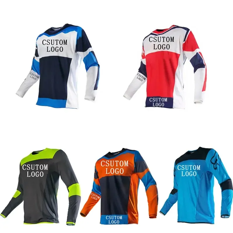 Hochwertiges Großhandel Sportswear Blank Motocross Renn trikot Offroad Langarm Downhill Trikot Motorrad Trikot
