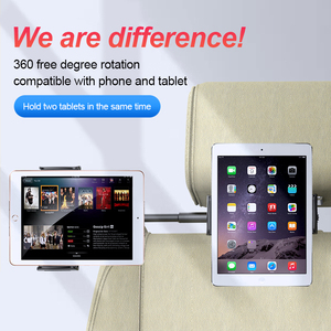 Dual <strong>Cradle</strong> Stretchable Aluminum Car Headrest Phone Mount Backseat Car Tablet Holder - Product Image 2