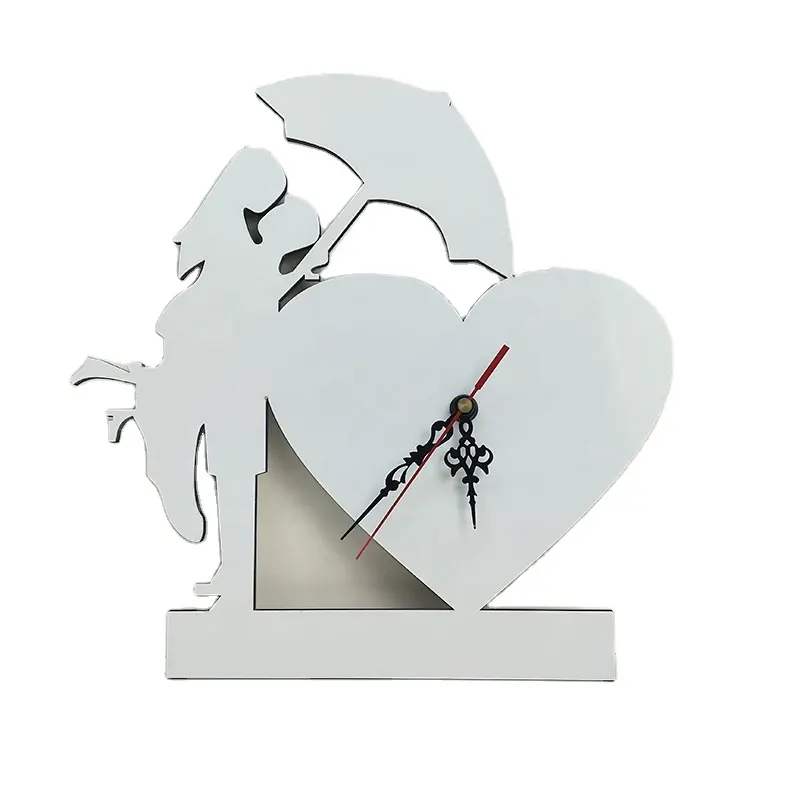 heart shaped table clocks MDF sublimation wall clock blank clock sublimation
