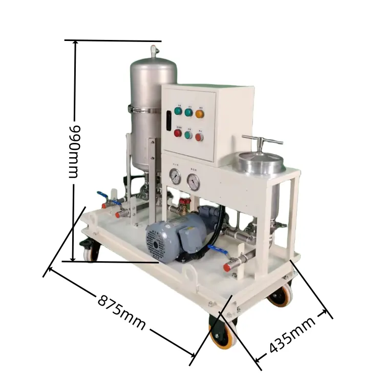 Machine mobile de filtration d'huile lubrifiante de chariot d'épurateur d'huile hydraulique pour le nettoyage d'huile de turbine à engrenages