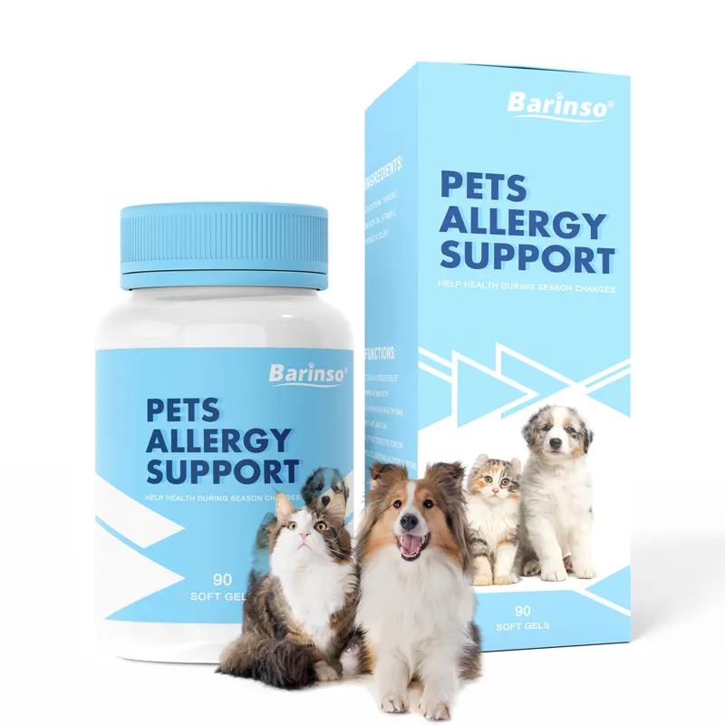 OEM y ODM comida para mascotas perro suplemento gato vitamina probióticos suplemento tabletas para mascota perro alergia alivio mastica aceite de pescado pavo masticar