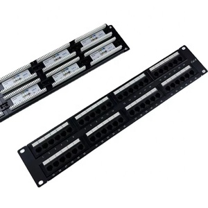 19英寸机架UTP RJ45 1U 2U CAT5E 12ports 24端口48端口网络配线板Cat6，用于局域网电缆应用中的梯形插孔 - Product Image 4
