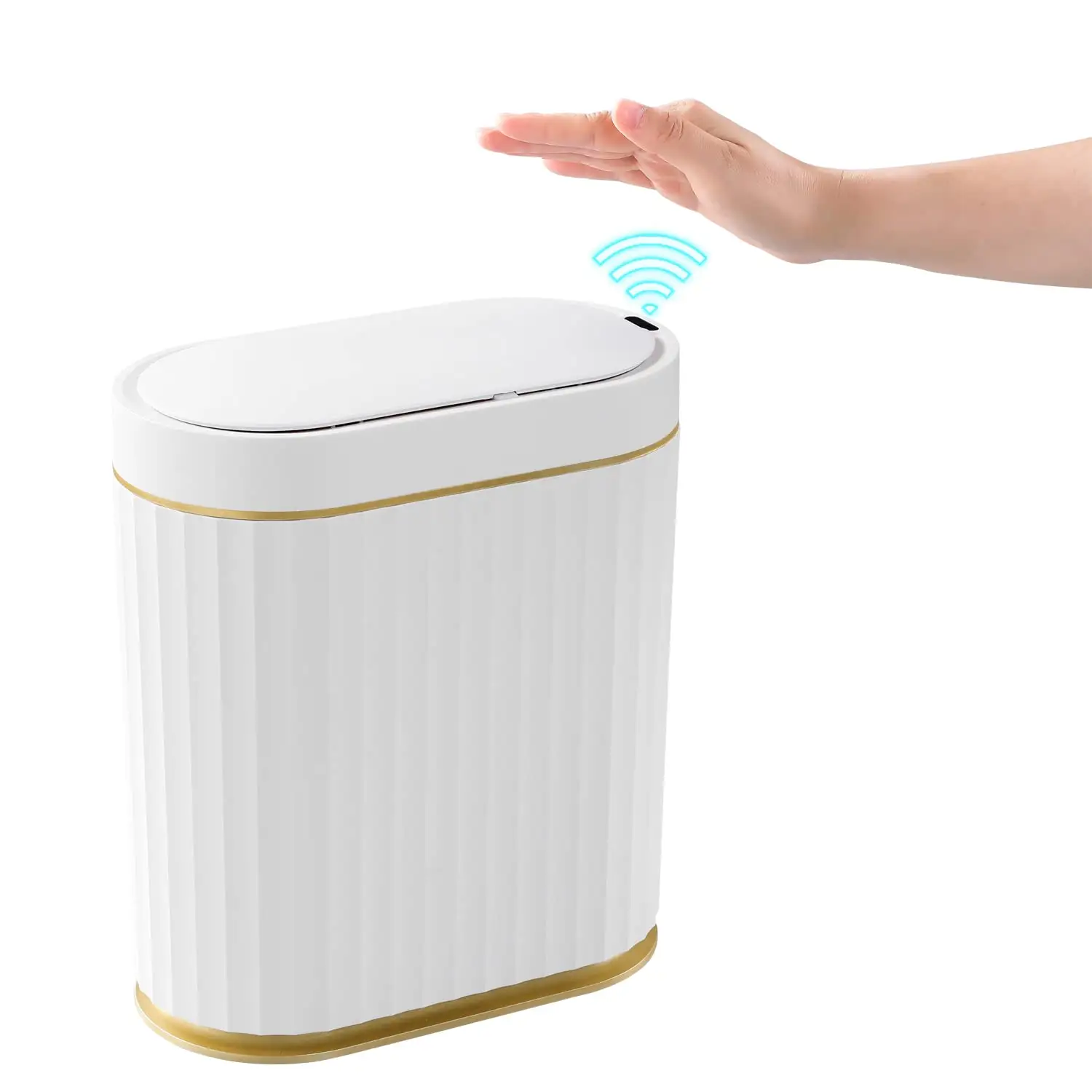 JOYBOS Touch less Mülleimer für Badezimmer Schlafzimmer Automatische Mülleimer mit Deckel Kleine Smart Mülltonne
