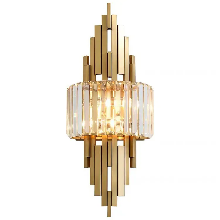 Applique da parete moderne in cristallo a LED E14 lampada da parete in cristallo luci da bagno applique da parete in oro