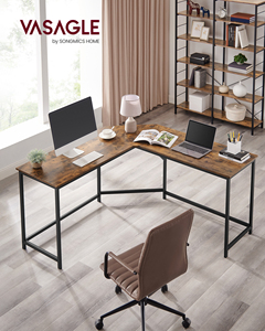 Modern Simple Study Desk Industrial Style Laptop <strong>Table</strong> for Home Office Desk Brown Desktop <strong>Computer</strong> Desk - Product Image 2