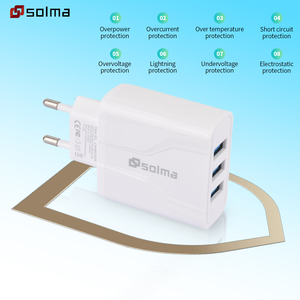 <strong>Multi</strong> USB Charger <strong>Plug</strong> <strong>EU</strong> Adaptor 3-Port Multiple Way Double USB Wall <strong>Plug</strong> 3 Pin Dual USB <strong>Plug</strong> Mains Charger - Product Image 3
