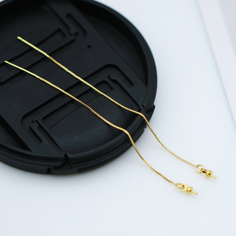 Fil de 0,6 mm, fil de boucle d'oreille en chaîne oeil de mouton, or véritable 18 carats.