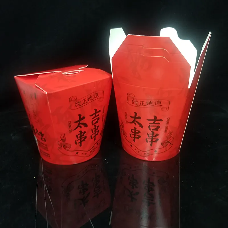 Wholesale custom print round thickening noodle boxs takeaway packaging paper box