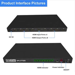 Divisor de 8 puertos Hd mi, 1 en 8, 1080p, versión 1,4, 1x2, 1x4, 1x8, compatible con 3d, HDTV, 1x8, 1 interruptor, 1 entrada y 8 salidas - Product Image 2