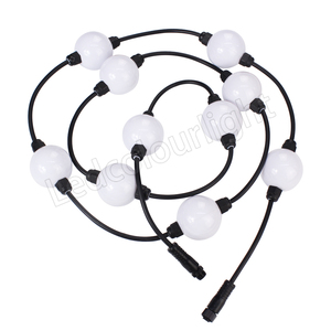 Hot Selling 50mm Hollow Ball <strong>Strings</strong> <strong>RGB</strong> <strong>DMX</strong> <strong>Programmable</strong> Pixel <strong>Led</strong> Ball Mini <strong>String</strong> 3D <strong>LED</strong> <strong>Light</strong>