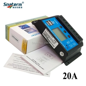 Солнечный PV Контроллер заряда 20A/10A 12V 24V с ЖК-дисплеем двойной USB PWM солнечные PV регуляторы зарядные устройства - Product Image 2