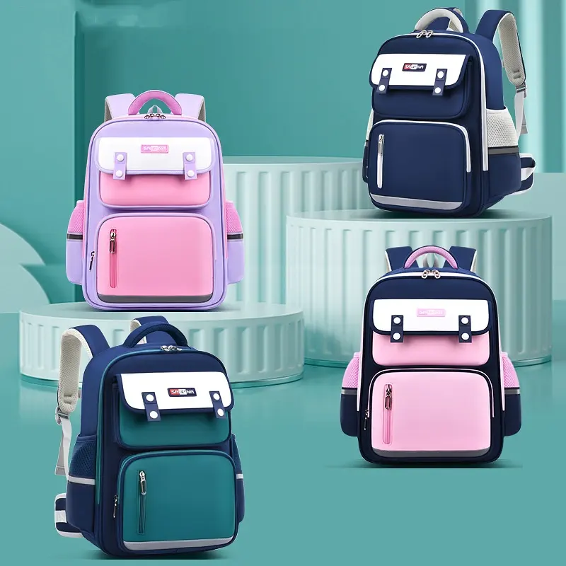 High quality British Style Students 1-6 Grade Schoolbag Spine Care waterproof backpack Children School Bags